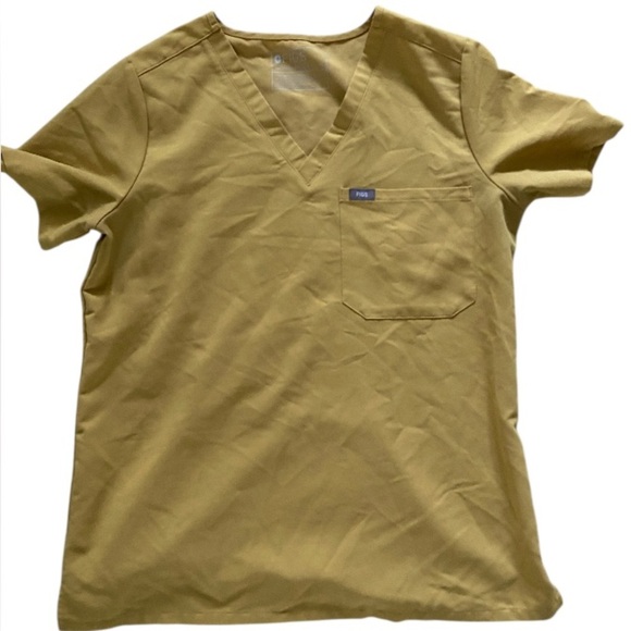 Figs Tecnical Yellow Short Sleeve Top size M - Picture 1 of 4